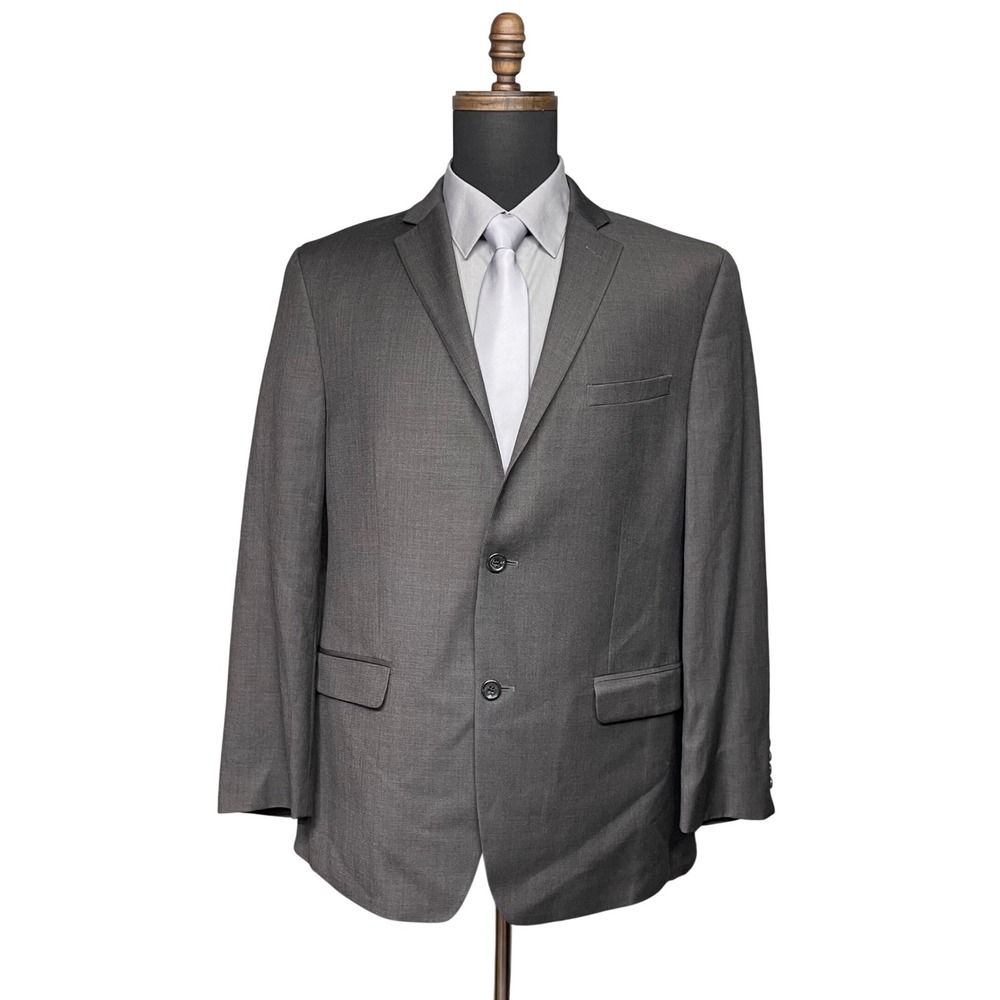 Joseph Abboud Sport Coat Mens 42R Gray 100% Wool Two Button Blazer Corpcore